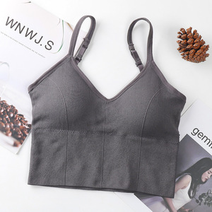Soutiens-<span class=keywords><strong>gorge</strong></span> sans manches push-up rembourrés pour filles, style streetwear très tendance, sexy, personnalisables, unis, pour le <span class=keywords><strong>sport</strong></span>, et soutiens-<span class=keywords><strong>gorge</strong></span> nude push-up sexy pour femmes matures - Product Image 4