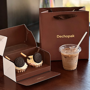 Caja de Embalaje Reciclable para Postres y Cupcakes con Impresión a Doble Cara y Estampado <span class=keywords><strong>en</strong></span> Dorado sobre Cartón - Product Image 1