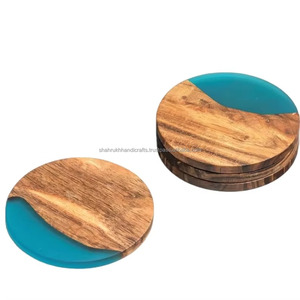 Eco Friendly Bamboo <b>Coaster</b> <b>Set</b> with Non Slip Base for Coffee Tea and Cold Drink Glasses Available At Competitive Price - Product Image 1