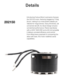 Système de propulsion FRC H202150 <span class=keywords><strong>8</strong></span>-10kv 150kg, moteur sans balais <span class=keywords><strong>DC</strong></span> 400v pour aéronefs pilotés, drones multirotors et avions - Product Image 6
