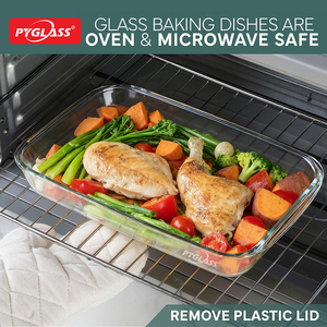 Plat à four rectangulaire en verre Pyrex résistant à la chaleur, spécial four à micro-ondes, pour plats de légumes et de fruits domestiques - Product Image 6