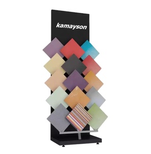Factory Customized Gold Table Top Marble Rack Ceramic Tile Quartz Stone Sample Artificial Stone Display Stand