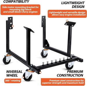 <strong>Engine</strong> <strong>Stand</strong> Compatible With Chevy <strong>Small</strong> Block Big Block 3 Inch Steel Wheels Powder Coated Storage <strong>Stand</strong> - Product Image 2