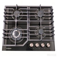 Table de cuisson à gaz encastrable 4 brûleurs OEM/ODM d'usine, 24 pouces, en verre trempé, cuisinière à gaz GPL/GN, 8 réglages de chaleur, plaque de cuisson GPL/GN pour la maison