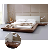 Cadre de lit en bois massif matelas fondation tatami lit mural plates-formes meubles de chambre à coucher de luxe avec peinture élégante finie