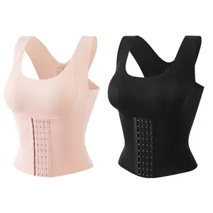 เสื้อชั้นในแบบ3 In 1ของผู้หญิง,เสื้อกล้ามกระชับสัดส่วนลดหน้าท้องไร้รอยต่อช่วยแก้ไขท่าทางสายรัดหน้าท้องเสื้อกล้ามฟิตเนส - Product Image 2