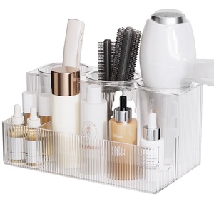Organizador de Almacenamiento para Encimera, Moderno y Duradero, Soporte para Secador de Pelo con Vaso Extraíble para Artículos de Belleza, Baño - Product Image 1
