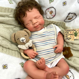 18.5英寸逼真的闭眼重生娃娃手根微型奶嘴兼容逼真的婴儿礼物 - Product Image 2