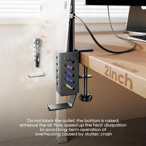 Organizer Laterale per Scrivania <span class=keywords><strong>da</strong></span> Ufficio, Porta Laptop in Acciaio Salvaspazio, Accessorio Multifunzione, Supporto per Tastiera - Product Image 3