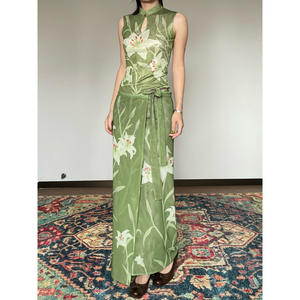 Nouvelle Robe Cheongsam Ajustée et Amincissante à Col Montant, Style Chinois, Série Florale, Motif Lys <span class=keywords><strong>Sauvage</strong></span>, Double Face, Coupe Slim - Product Image 1