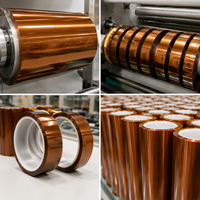 Nastro isolante in poliimmide Kapton personalizzato per alte temperature, monofacciale in PET, per protezione PCB