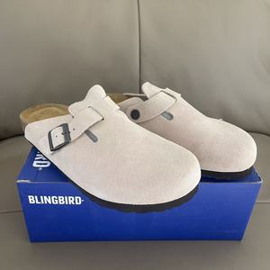 BLINGBIRD Zapatillas Planas <span class=keywords><strong>de</strong></span> Punta Cerrada <span class=keywords><strong>para</strong></span> Mujer, Cómodas, <span class=keywords><strong>de</strong></span> Ante y Cuero, Estilo Casual, Tipo Mules, <span class=keywords><strong>para</strong></span> Exteriores - Product Image 4