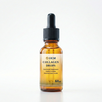 Gouttes de peptides de collagène multiples types I, II, III, V, X, complément liquide, soutient les articulations, la peau, la croissance des cheveux, faible teneur en sucre, faible teneur en glucides