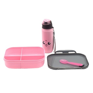 Ensemble boîte à lunch et gourde pour enfants, rose avec motif éléphant, pour enfants de 2 à 4 ans - Product Image 5