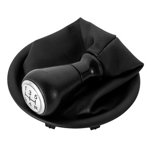 Housse de pommeau de levier de vitesse en cuir pour voitures à transmission manuelle Peugeot Citroën, noire - Product Image 1
