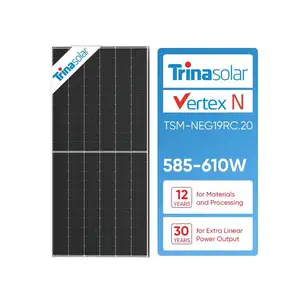 Harga pabrik Trina Panel surya Vertex N 560w 565w 575w 580w 590w 600 Watt Panel surya kristal tunggal