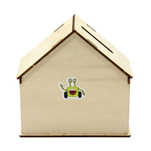 Wooden House Money Bank <b>Diy</b> <b>Kit</b> For Kids Age 4 6Y Craft Education Toy - Product Image 1