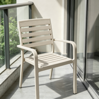 Ensemble de table à manger extensible en aluminium avec 6 chaises empilables, meubles de patio d'extérieur, résistant aux intempéries, antirouille, pour jardin, villa