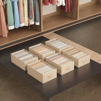 Ensemble d'organisateurs de placard, système de rangement pliable à 6 compartiments pour pantalons, vêtements, armoire, séparateurs de placard, bacs de rangement