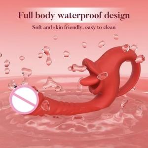 2in1舌舐めバイブレーター <span class=keywords><strong>G</strong></span>スポットクリトリス刺激器 伸縮式ディルドバイブレーター 女性用マスターベーションセックストイ - Product Image 6
