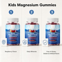 Gummies de citrate de magnésium pour enfants, saveur framboise, complément apaisant et relaxant, santé cardiaque et nerveuse, soutien musculaire, amélioration de la mémoire, 90 unités
