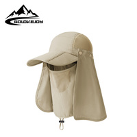 Topi Perjalanan Musim Panas 2 in 1 Topi Lipat dengan Pelindung Wajah Lepas Pasang, Perlindungan UV, Nyaman, Bernapas, Cepat Kering, Model Bucket