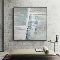 Grande Peinture à l'Huile Abstraite Moderne sur Toile, Peinte à la Main, pour Décoration Intérieure, par l'Artiste Populaire HOTEN