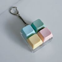 2026 Mechanical Keycap Keyring Key Chain Decompression Toys Keyboard Fidget Clicker Finger Keyboard Toys Keycap Keychain