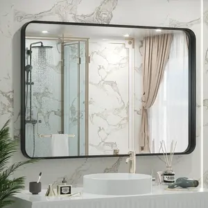 Baño decorativo montado en la pared iluminado Smart Touch LED LUZ DE Triple Color espejo de baño antivaho