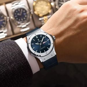 Montre à quartz étanche pour homme, style sport, affichage de la date, bracelet en cuir, boîtier en alliage, mouvement Shanghai 952, mode et affaires - Product Image 2