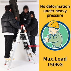 <span class=keywords><strong>Escalera</strong></span> Telescópica Plegable de Aluminio Compacta de 3/4/5 Peldaños, con Marco Portátil, Certificación CE, Pedal Antideslizante, Altura Ajustable, para Exteriores - Product Image 4