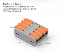 Connecteurs d'alimentation électriques universels rapides compacts -512/513/514/515 avec éclairage LED, contacts en laiton et cuivre, 600V 20A