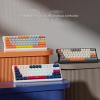 Clavier de jeu LEAVEN K610 à trois modes, personnalisable, à touches interchangeables, clavier mécanique filaire/sans fil pour ordinateur de jeu