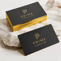 Tarjetas de Visita de Lujo Personalizadas, Impresión de Tarjetas de Visita en Papel Grueso, Acabado Mate con Lámina Dorada