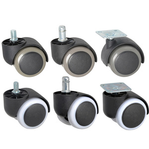 Roulettes pivotantes Bailongya en PU de 38 mm, noires, silencieuses, plates, pour chaises de bureau - Product Image 2