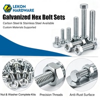 Boulons hexagonaux galvanisés à chaud Lekon, demi-filetés, DIN 931 ASTM A325 M8 M10 M12 M16 M20, boulons et écrous pour la construction de structures en acier