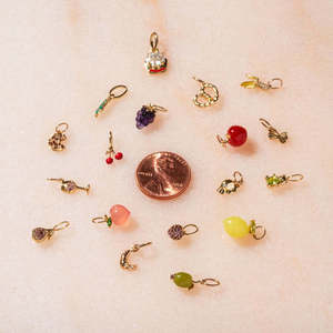 Verano nueva moda DIY fresa cereza colgante 14K Color cobre plateado mujer diario fruta serie joyería para niños - Product Image 3