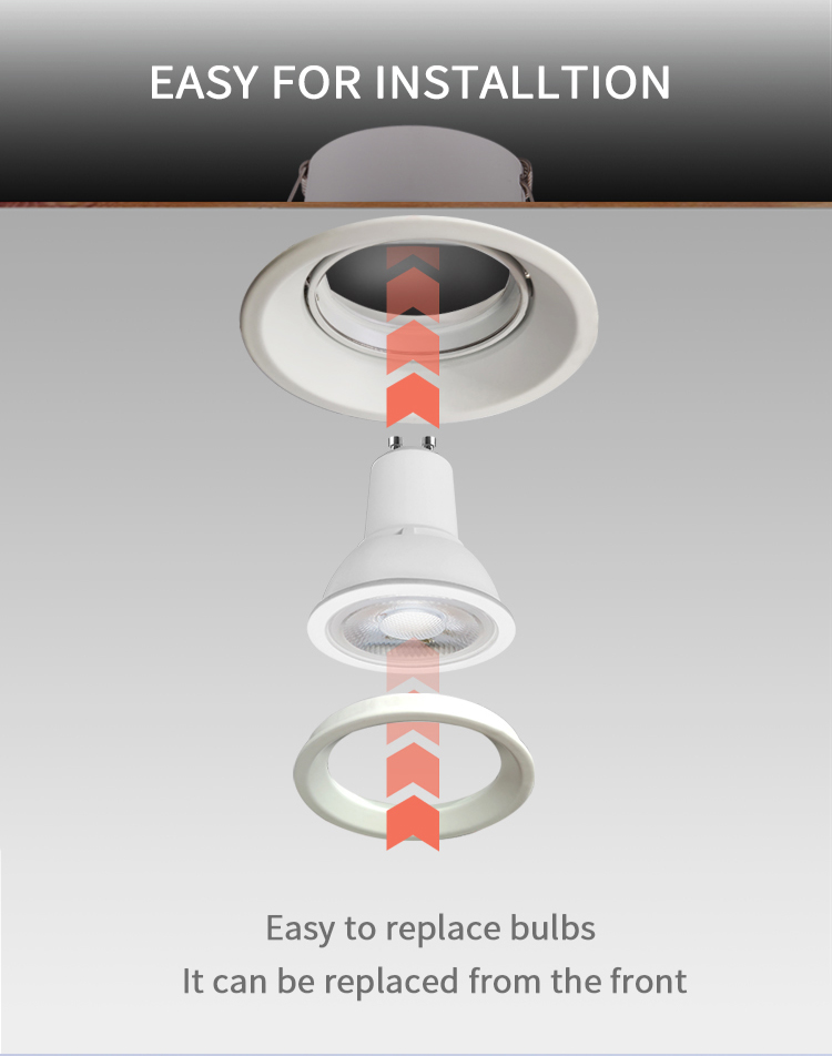 Adjustable Die-Casting Alu Gu10/Mr16 Recessed Downlights Fixtures office indoor