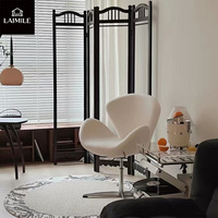 Fauteuil de loisirs individuel de style nordique, revêtement en cuir PU, pivotant, pour la maison, la réception ou un usage commercial