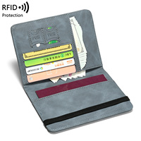 Cartera Porta Pasaportes Delgada Unisex de PU, Marca OEM, con Múltiples Bolsillos, Ranuras para Tarjetas SIM, Bloqueo RFID, Logotipo Grabado, 6 Pulgadas, para Viaje