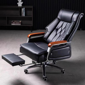 Genuine Leather Executive <b>Chair</b> Modern Minimalist Ergonomic Massage Height Adjustable Comfortable Computer <b>Study</b> Business <b>Chair</b> - Product Image 4