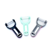 Sun Well 4-in-1 handmatige roestvrijstalen mesjes plastic PP groente- en fruit schiller 360 graden multifunctionele roterende keukenhulp