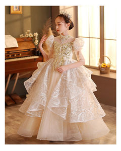 Vestido de Princesa de Alta Costura para Niñas, Estilo Pasarela, para Presentaciones de Piano, Fiestas de Cumpleaños, Niñas de las Flores - Product Image 6