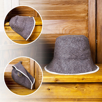 Logotipo personalizado Vendedor caliente Tipo de cubo Nuevo diseño Lana Sauna Sombrero Ecológico y reutilizable Fieltro Cubo Sombreros Loop Cap para baño de spa