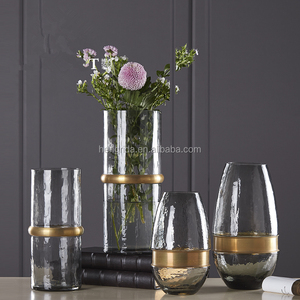 Soplado florero <span class=keywords><strong>de</strong></span> cristal redondo con anillo <span class=keywords><strong>de</strong></span> cobre para <span class=keywords><strong>las</strong></span> flores y la <span class=keywords><strong>casa</strong></span> Deco - Product Image 3