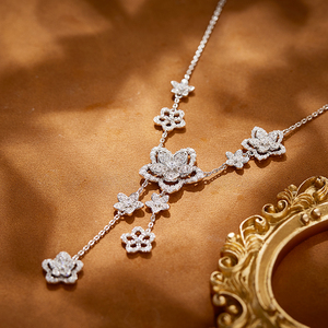 Fünf kleine Blumen-Quasten-Halsketten, geeignet für vielseitige Accessoires für den Alltag, Geschenke und Hochzeiten - Product Image 5