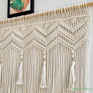 Tapisserie murale en macramé 100 % coton, design moderne, faite à la main, prix bas, personnalisable, décoration d'intérieur pour salon, tendance - Product Image 6