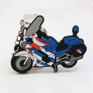 2D/3D Cartoon Motorcycle Keychain Custom Logo Cute Soft Rubber Keyring PVC Keychain