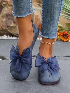 <span class=keywords><strong>Ballerine</strong></span> da Donna Casual Tinta Unita <span class=keywords><strong>con</strong></span> Suola Morbida e Punta Rotonda, Decorazione a Fiocco, Mocassini Slip-On alla Moda RX RX-119 - Product Image 1