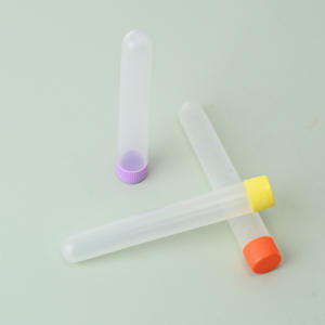 Botella dispensadora de tubo de ensayo de plástico delgado transparente de 10ml con tapa de cepillo Colección de muestras Cilindro de PP - Product Image 4